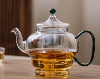 Heat-resistant glass teapot | Tea brewing and boiling kettle | Flame kettle | Electric ceramic stove teapot | Tea set for tea parties