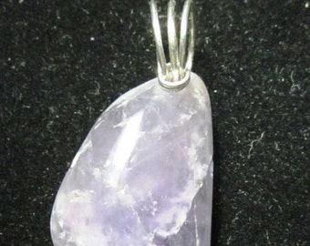 Amethyst pendant, violet purple, silver bail 45ct