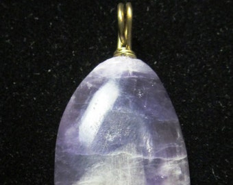 Amethyst Pendant, violet purple, brass bail 70ct