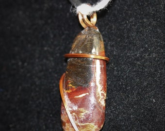 Tiger's Eye Pendant copper wire wrap 65ct