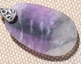 Amethyst Pendant, violet purple, February Birthstone, silver bail 65ct