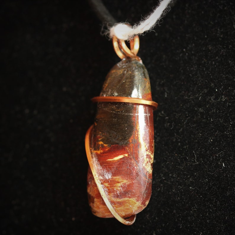 Tiger's Eye Pendant copper wire wrap 65ct image 2