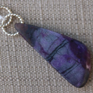 Sugilite Pendant, purple lavender, silver Sparkle jumps bail 48ct: African Jewelry from the Kalahari Desert of South Africa image 3