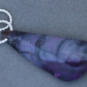 Sugilite Pendant, purple lavender, silver Sparkle jumps bail 48ct: African Jewelry from the Kalahari Desert of South Africa image 2