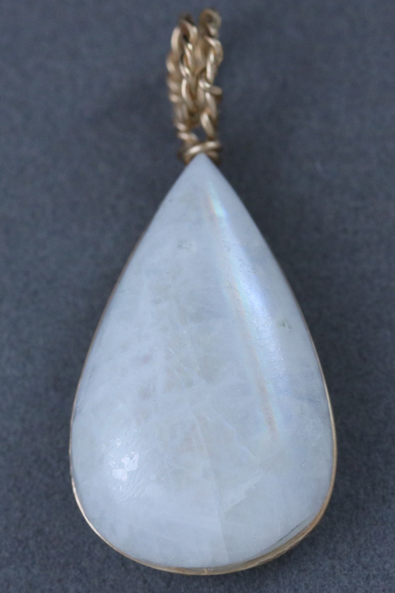 golden sheen Moonstone pendant gold wire wrap 40ct