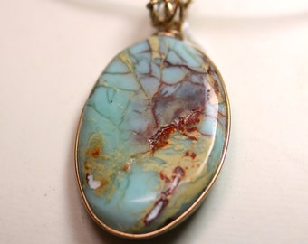 Mystereite Pendant Sparkle bronze wire wrap 63ct