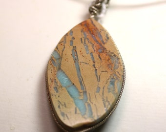 Mystereite Pendant Sparkle silver wire wrap 76ct