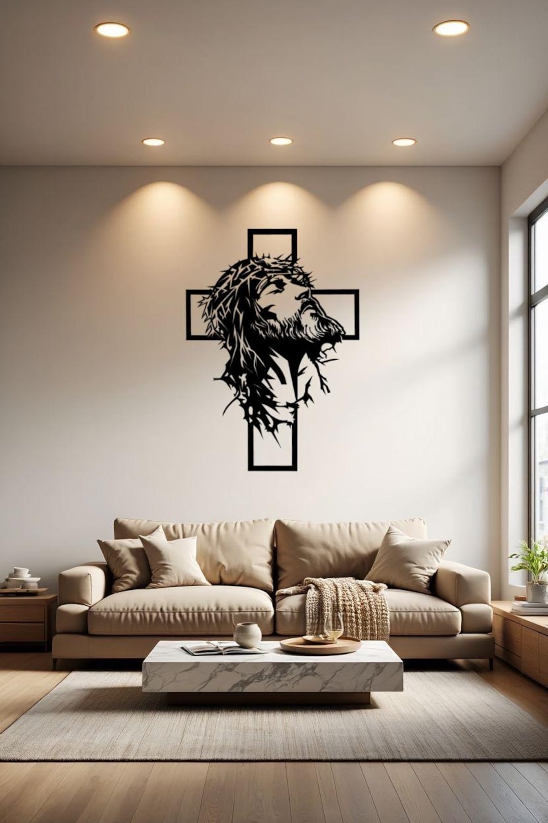 Jesus Christ Sacred Wall Art SVG – Christian Laser Cut File for Metal ...