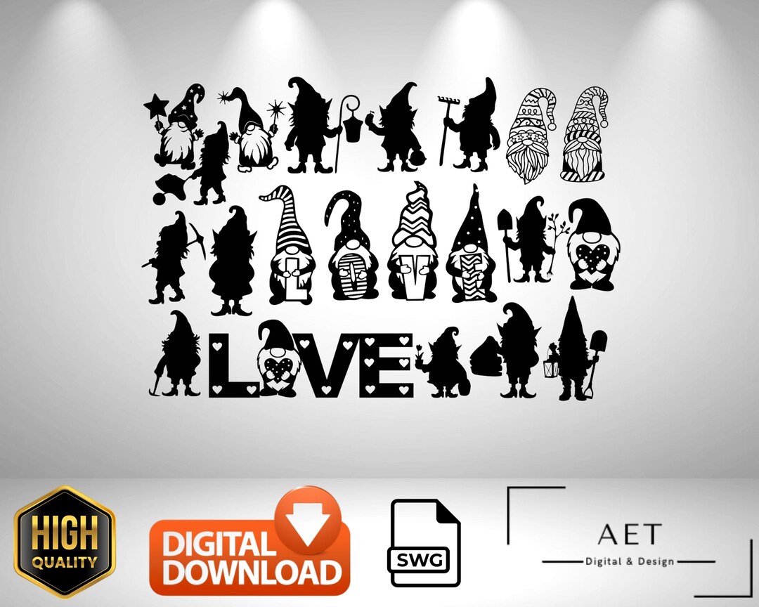 Gnome SVG Bundle – Holiday Laser Cut Pack for Wood & Metal Decor - Etsy