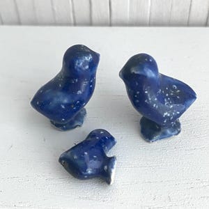 Miniature Set of 3 Blue birds