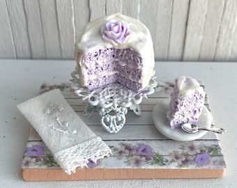 Miniature Purple Rose Cake