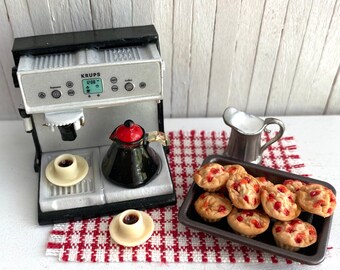 Miniature Strawberry Muffins and Espresso Maker