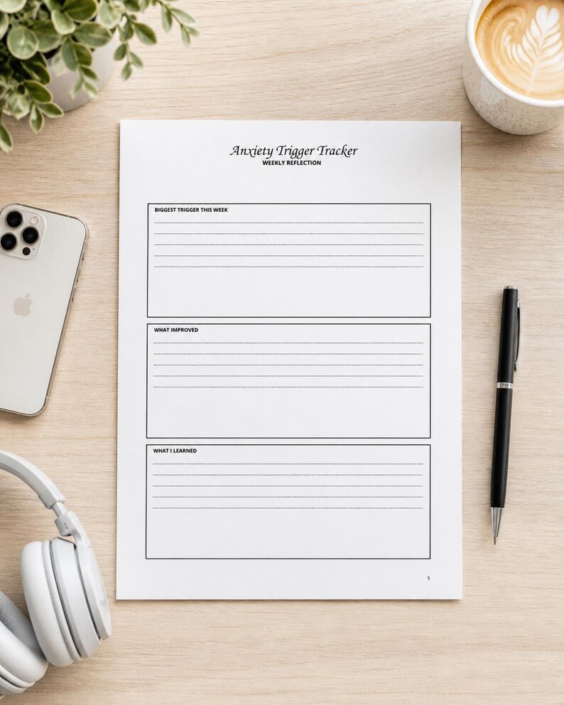 Anxiety Trigger Tracker Printable PDF - Daily Mood Tracker, Mental ...