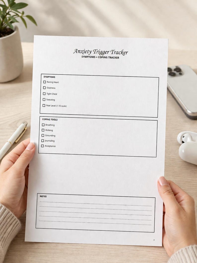 Anxiety Trigger Map.pdf Anxiety Trigger Tracker Printable PDF - Daily Mood Tracker, Mental ...