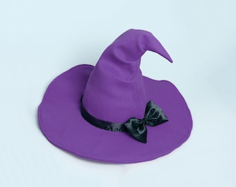 Felt Witch Hat: Gothic Style Halloween Cosplay Bow Handmade Hat