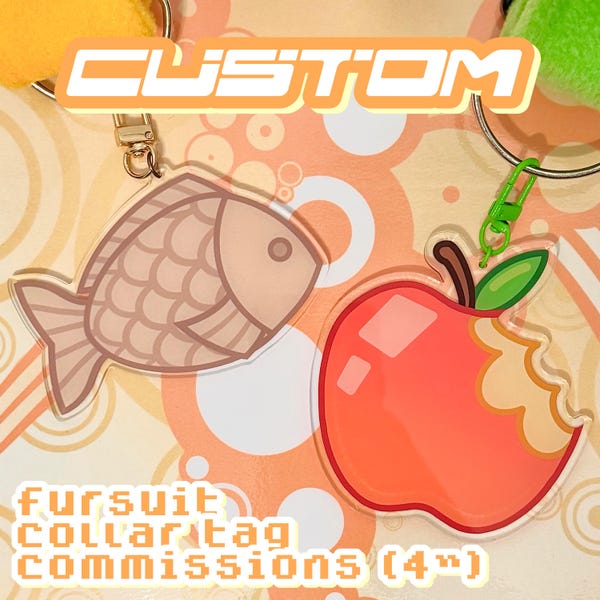 Encargo de placa de collar personalizada: Para fursuiters y cosplayers / Llavero personalizado de acrílico de 10 cm