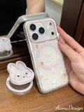 Cute Colorful Stars Miffy Pop Sockets MagSafe Phone Case with Grip, iPhone 17 Pro Max Case, iPhone 16 Pro Case, iPhone 15 Pro Max Case