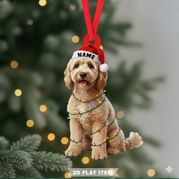 Personalized Goldendoodle Christmas Ornament, Dog Lover Gift