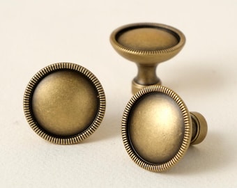 Aged Brass Cabinet Knobs | Antique Gold Dresser Knobs | Rustic Drawer Knobs | Bronze Cabinet Knobs | Solid Brass Knobs | Cabinet Hardware