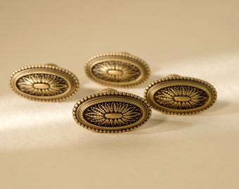 Perillas victorianas ovaladas de latón antiguo / Perillas de tocador de oro antiguo / Perillas rústicas para cajones / Perillas decorativas / Herrajes clásicos para gabinetes