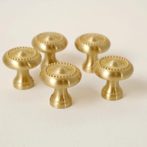 French Cabinet Knobs Solid Brass | Brushed Gold Drawer Knobs | Ornate Dresser Knobs | Kitchen Drawer Knobs | Classic Cabinet Hardware