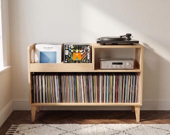 レコード収納キャビネット、レコードプレーヤースタンド、ターンテーブルコンソール、LPレコードオーガナイザー、ミッドセンチュリーオーディオ家具