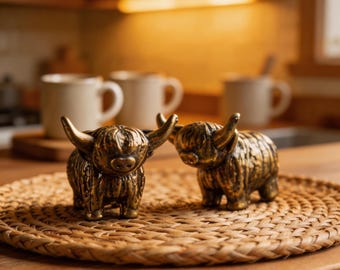 Figura de yak de latón hecha a mano, decoración vintage para escritorio con temática de mascotas de té, figura de animal fantástica, decoración para oficina o estudio, regalo para amantes de las mascotas de té.