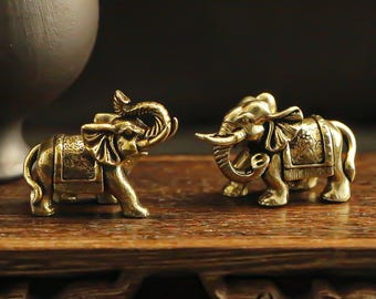 Handcrafted Brass Elephant Figurine,Vintage Tea Pet Desk or Nament,Fantasy Animal Figurine,Perfect For Decorating AnOfficeorStudy,TeaPetGift