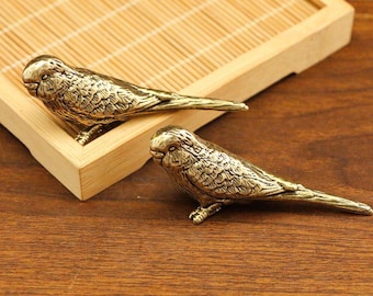 Handcrafted Brass Bird Figurine,Vintage Tea Pet Desk Decoration,Fantastical Animal Figurine,Office or Study Decoration,Tea Pet Gift,