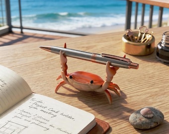 Portalápices con forma de cangrejo divertido, decoración de escritorio, organizador de escritorio, decoración de oficina, regalo para calígrafos, portalápices para escritorio, accesorios de escritorio