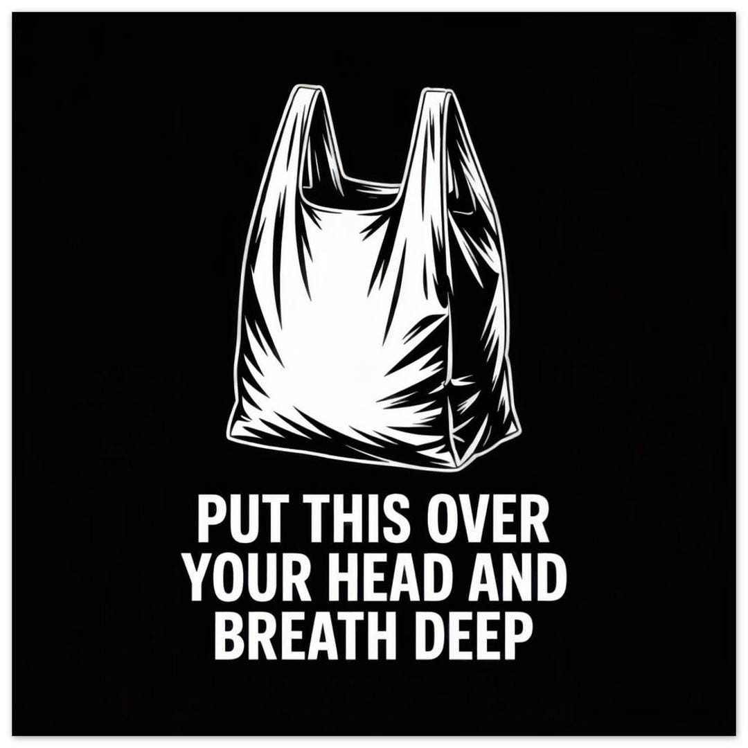 Dark Humor 'breathe Deep' Poster – Edgy Statement Art - Etsy
