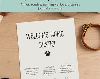 Puppy Planner Printable | Dog Care Binder PDF | Training Tracker | Vet Records Log | New Puppy Checklist