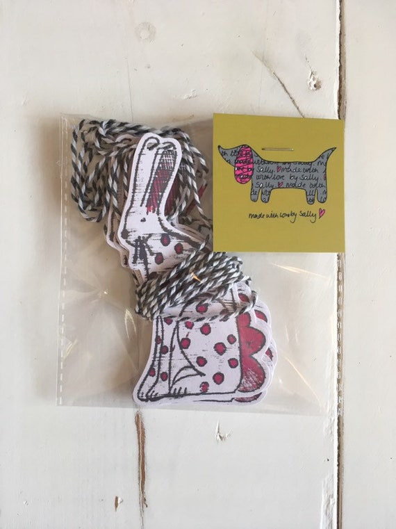 Handmade Decorative Card Hare Garland 12 Hares Each Is A Etsy