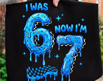 i was 6 now im 7 png, Blue Checkered Birthday Boy png, I Was 6 Now I’m 7 Bday Design,i was 6 now im seven png birthday gift shirt for boys