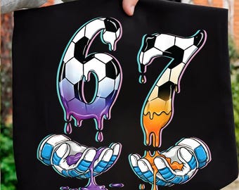 Meme engraçado de futebol 67 Six Seven Gen Alpha Drip Png, Meme de futebol 67 Png, Design engraçado de meme engraçado de futebol Alpha Png