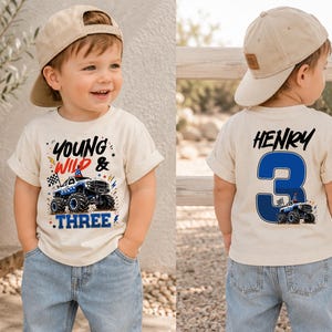 Personalized Monster Truck Birthday Shirt Custom Pit Crew Shirt Family Matching Shirts Birthday Boy Monster Truck Shirt 3rd Birthday