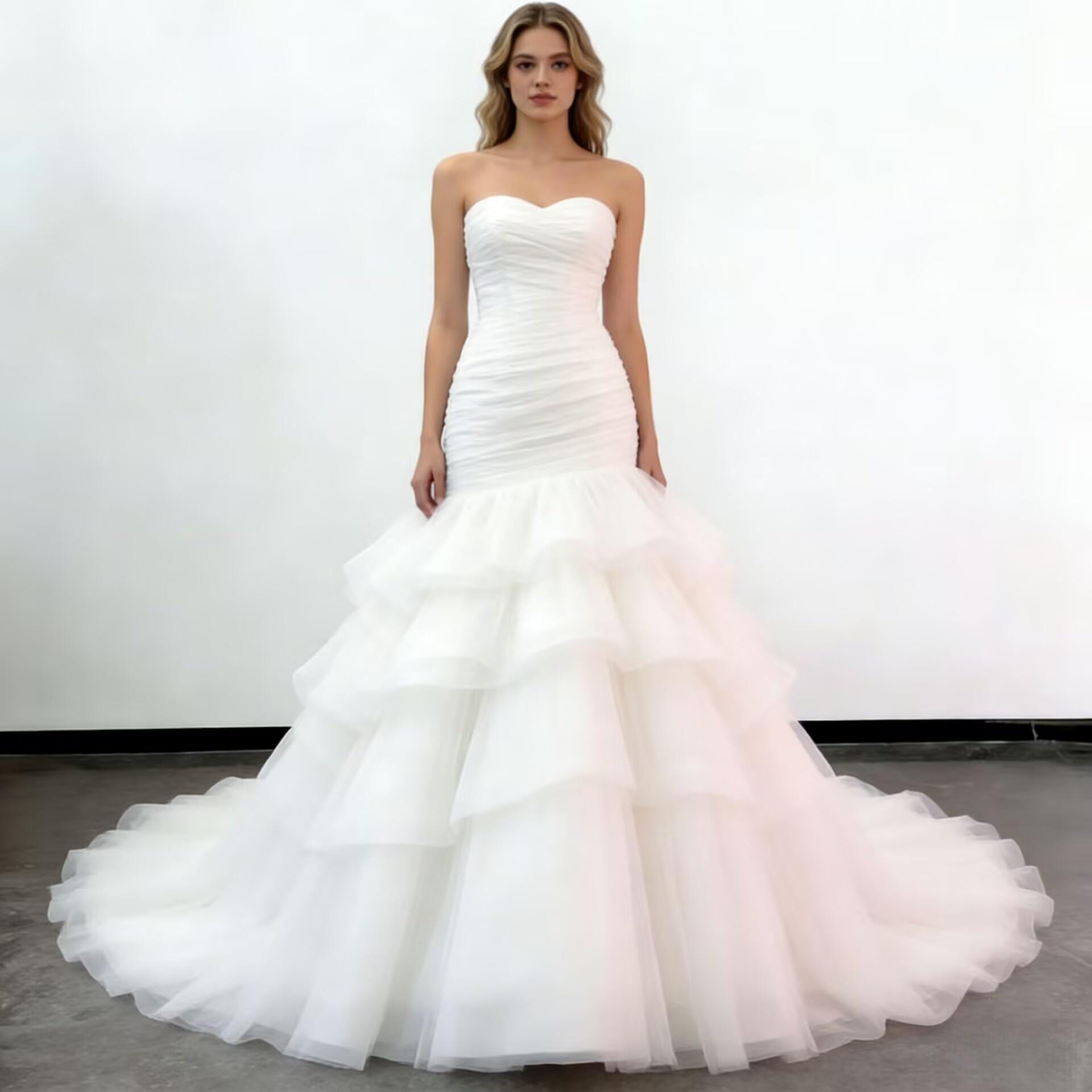 chinese dress ladies Strapless Bridal Mermaid Dress by Ladivine WL088