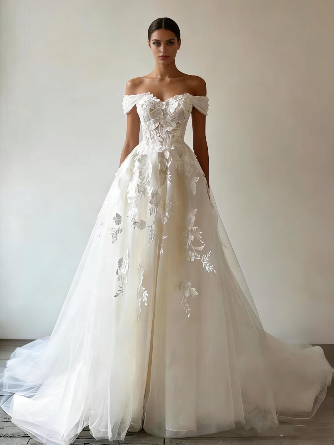 Vestido de noiva tomara que caia com renda floral - Etsy Portugal