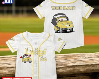 Custom Luigi Baseball Jersey, Disney Cars Shirt, Personalized Luigi Trip Tee, Family Vacation Outfit, Disney Birthday Gift