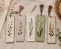 Personalized Embroidered Bookmark, Learning And Decoration Accessories, Handmade Floral Reader Gift product logo