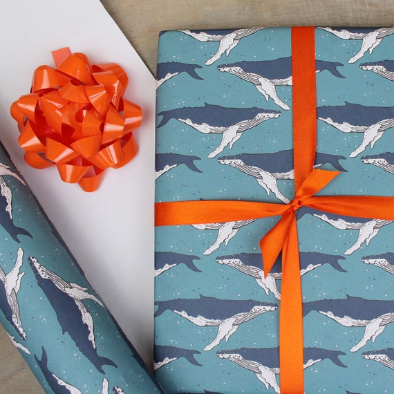 Whale Wrapping Paper Wrapping Paper for Boys Recyclable Wrapping Paper Blue  Wrapping Paper Birthday Wrapping Paper 