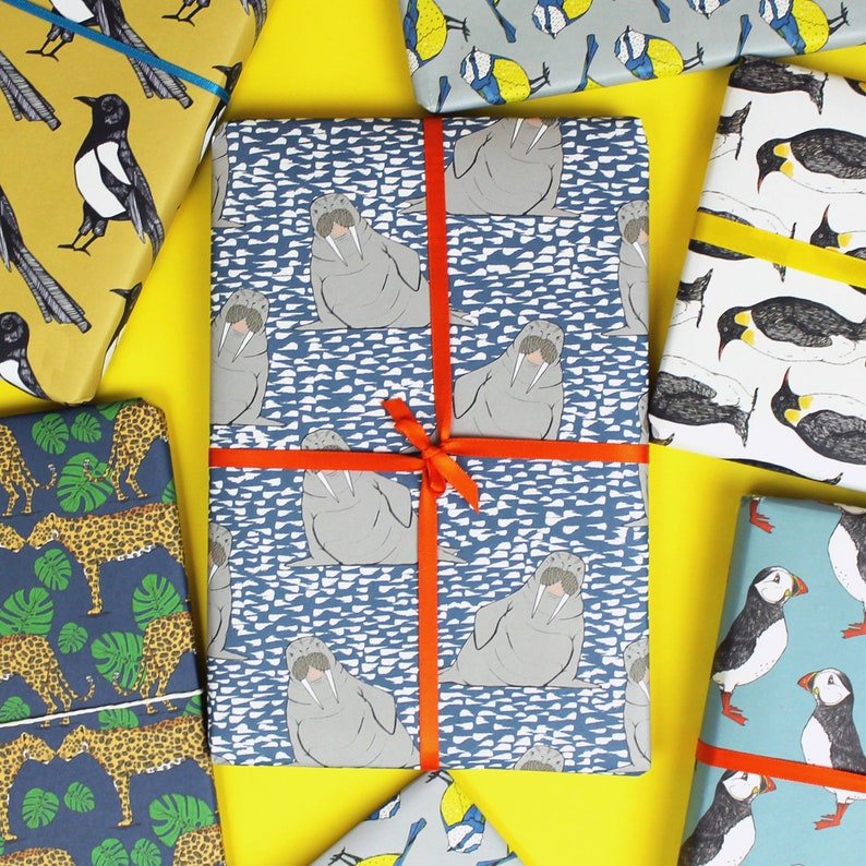 Walrus Wrapping Paper Christmas Wrapping Paper Recyclable Etsy