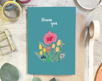 Thank You Card - Flower Thank You Card - Botanical Thank You Card