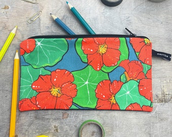 Nasturtium Pencil Case - Pen Case - Gardeners Gift