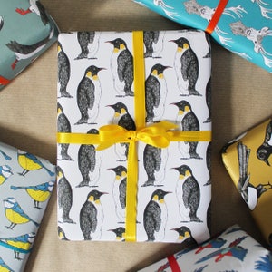 Christmas Penguin Wrapping Paper - Holiday Wrapping Paper - Recyclable Wrapping Paper - Penguin gift wrap - Baby Shower Wrapping Paper