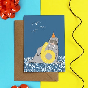 6th Birthday Card - Age 6 Birthday Card - Age Birthday Card- Recyclable Birthday Card