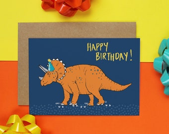 Biglietto di auguri per il primo compleanno per ragazzi e ragazze, con simpatici palloncini a forma di dinosauro, biglietto di auguri di compleanno per bambini di 1 anno, regalo per il primo
