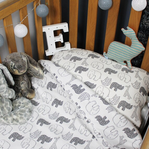 monochrome cot bed bedding