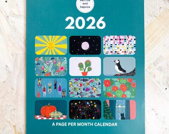 2026 A4 Vorgezeichneter Wandkalender | Handgezeichnete Monatskunst | Limitierte Auflage von England
