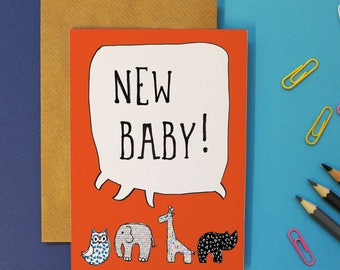 New Baby Card - Baby Shower Card - Congratulations Card